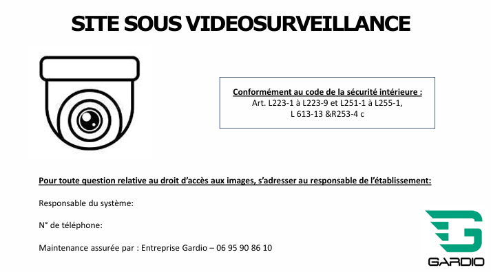 affiche légale caméras
